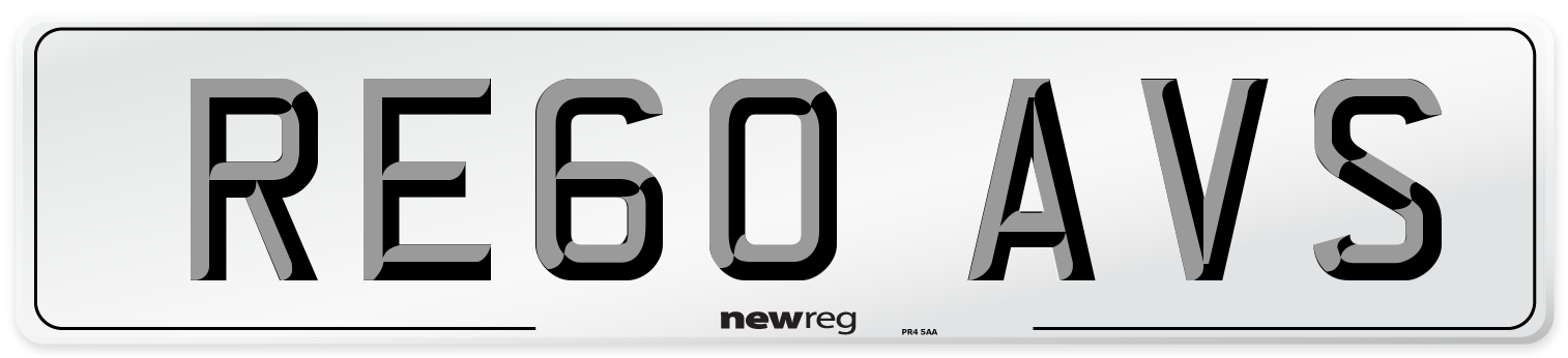 RE60 AVS Number Plate from New Reg